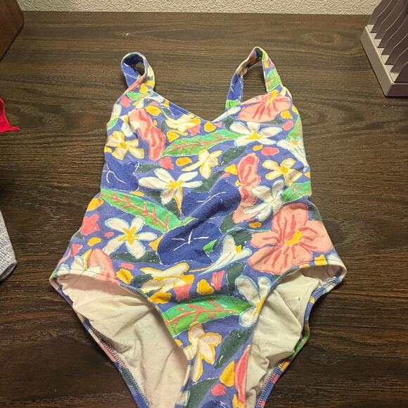 Vintage 80s Ken Done Art & Design Floral Print One Piece Swimsuit - Picture 5 of 5